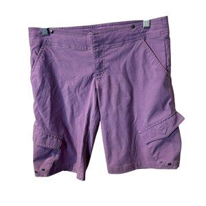 Athleta Womens Purple Cargo Shorts Size 4 With Pockets & Button Details